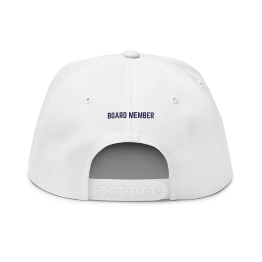 Custom Embroidered Flat Bill Cap - DMC Pop Warner Board Member Hat